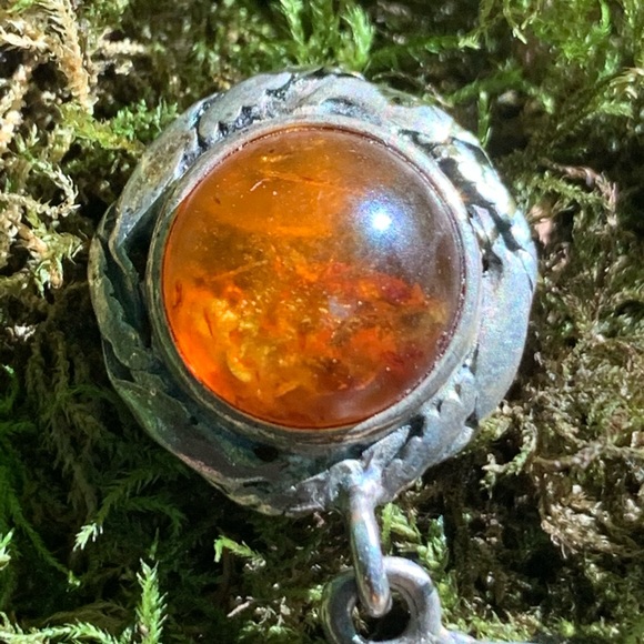 ⭐️Handmade Sterling silver/ cognac amber earrings - Picture 8 of 16